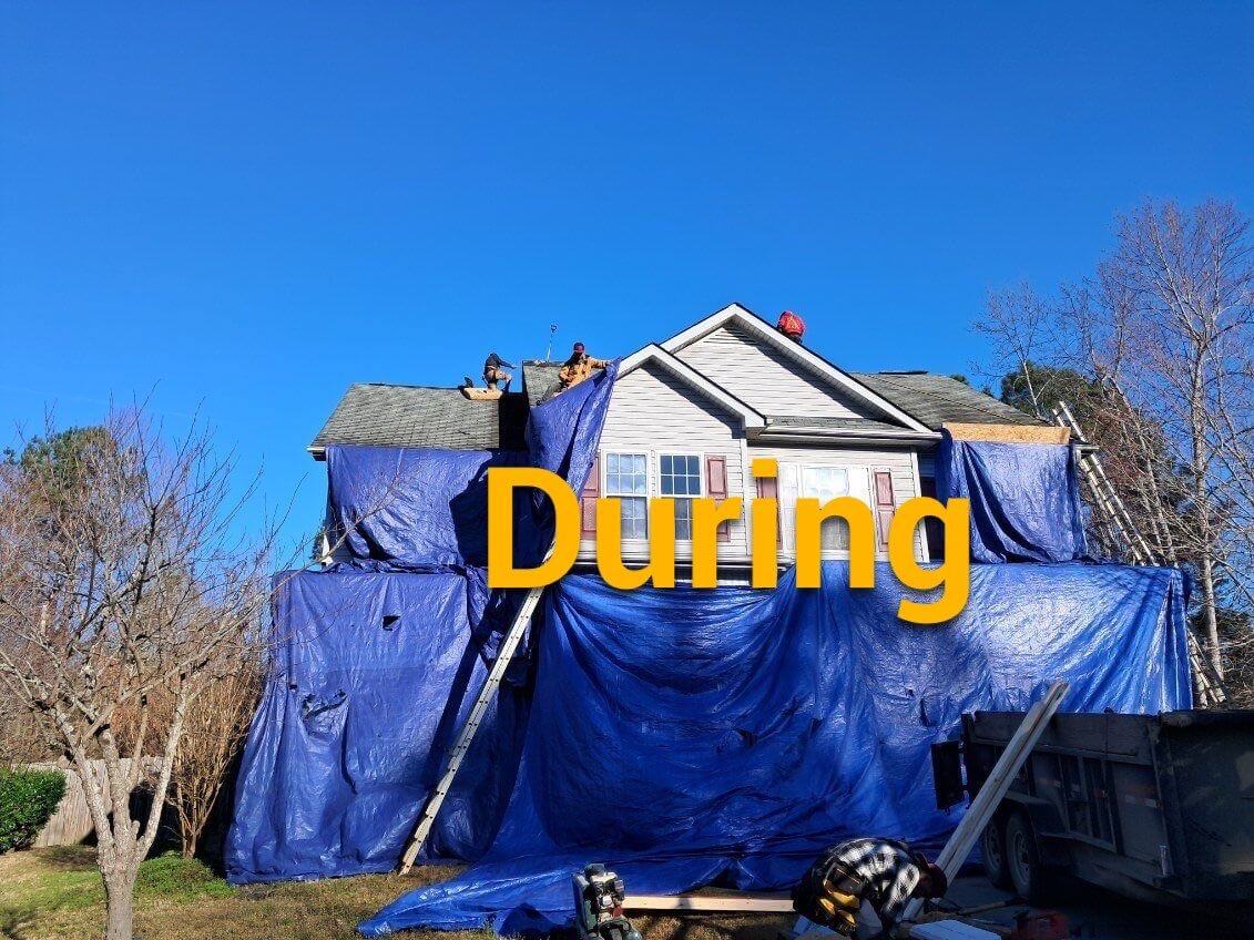 image shows roof replacement job from Roofline Xperts in Raleigh NC